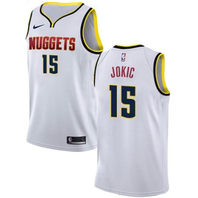 Nike Denver Nuggets #15 Nikola Jokic White Youth NBA Swingman Association Edition Jersey